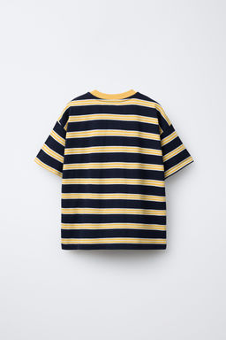 STRIPED T-SHIRT WITH EMBROIDERED SLOGAN - Zara фото 2