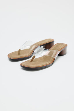 VINYL BLOCK HEEL SANDALS - Zara фото 3
