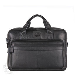 Портфель мужской кожаный 11018Z black Zinimsk