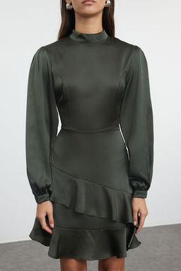 TRENDYOLMILLA Siyah Etegi F?rf?rl? A Kesim Mini Dokuma Elbise TWOAW21EL1891  фото 3