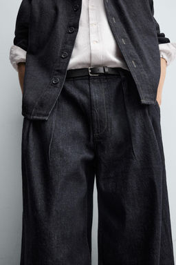 PLEATED WIDE-LEG JEANS - Zara фото 6
