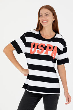 U. S. Polo Assn Женская черная футболка с круглым вырезом