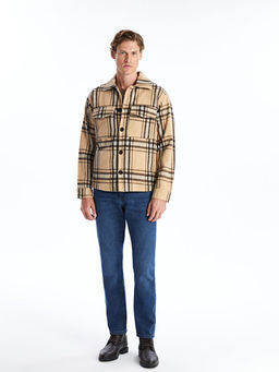 Regular Fit Uzun Kollu Ekose Erkek G?mlek Ceket