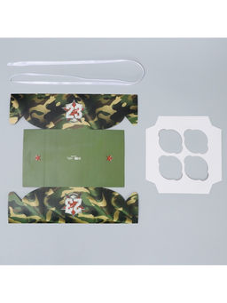 Цена за 5 шт. Коробка для капкейка, кондитерская упаковка, 4 ячейки, 23 февраля, 16?16?10 см