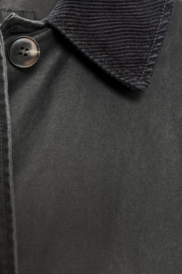 WAXED TRENCH COAT WITH CORDUROY COLLAR - Zara фото 13
