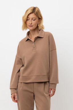 ЕВТ 3282/охра коричневая джемпер-поло жен