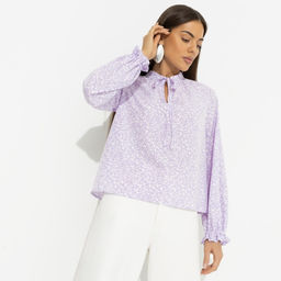 Блуза со сборками на рукавах, В лучшей роли (сиреневый) - Charutti фото 2