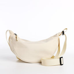 Сумка молодёжная на молнии, цвет молочный - Simaland фото 3