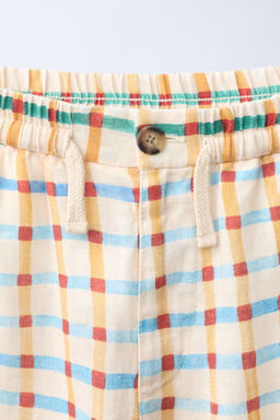 PANTAL?N RELAXED CUADROS 100% LINO CLARA CEBRIAN  / Crudo - Zara фото 3