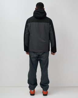 Горнолыжная куртка мужская зимняя темно-серого цвета 7616TC