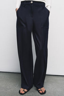 STRAIGHT-LEG TROUSERS WITH SEAM DETAIL - Zara фото 11