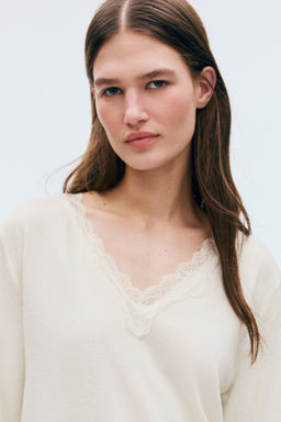 Top de punto con ribete de encaje - H&m фото 7