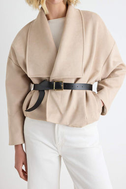 Vizon Oversize Kal_p Kemerli S_et Bomber Mont TWOAW27MO00114 - Trendyolmilla фото 4