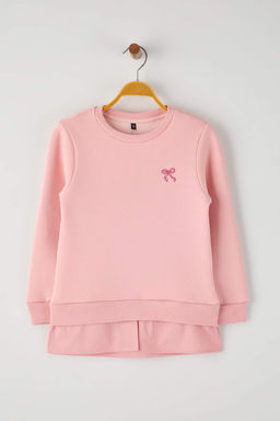Ekru Pamuklu Kalp Baskl? Kal?n/Ici Polarl? Regular Orme K?z Cocuk Sweatshirt TKDAW26SW00023 - Trendyolmilla фото 5