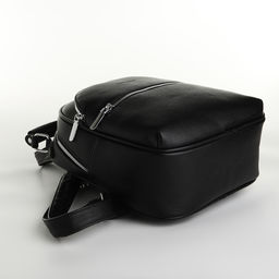 Рюкзак женский на молнии, с 2 карманами, размер 23×10×30 см, чёрный