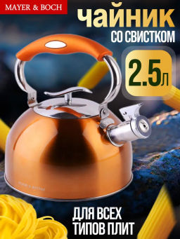 30961 Чайник 2,5 л со свистком нерж MB (х12) - Mayer&boch фото 5
