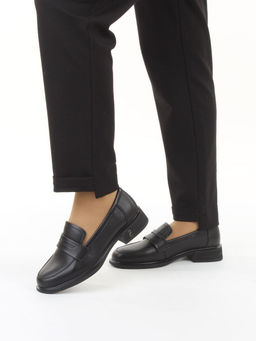 03-PDEB105-1 BLACK Лоферы женские (натуральная кожа)