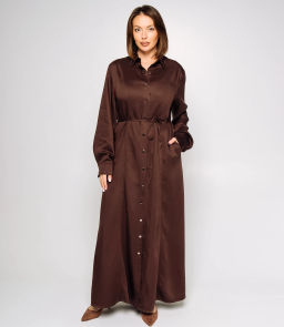 Джинсовое платье #КТ8070, шоколадный