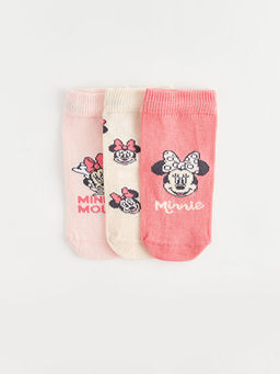 Minnie Mouse Bask?l? K?z Bebek Soket ?orap 3l? - Waikiki фото 2