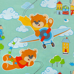 Улётные мишки 1,5 сп./Пододеяльник: 1 шт. - 215*143; Простыня: 1 шт. - 214*150; Наволочка: 2 шт. - 70*70; Бязь детская - Артпостель фото 5