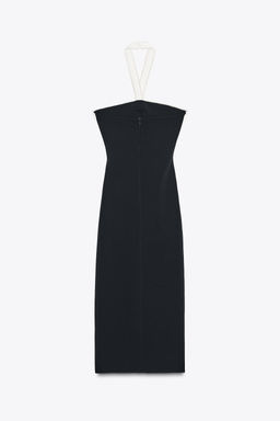 STRETCH MIDI DRESS WITH TIE - Zara фото 17