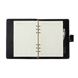 Органайзер на кольцах А5, 140 листов, в клетку, с ручкой, сканером пальца, зарядкой в подарочной коробке, обложка ПВХ, чёрный - Simaland фото 9