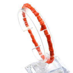 Браслет из коралла цилиндр 5*5мм цвет оранжевый, 17см