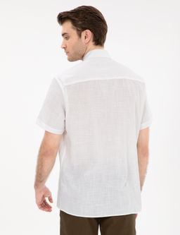 Beyaz Keten G_r_n_ml_ Regular Fit K_sa Kollu G_mlek - Pierre cardin фото 5