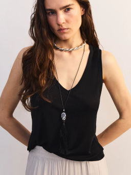 Майка прямого кроя с треугольным вырезом ZR2605013404-50 / Zarina