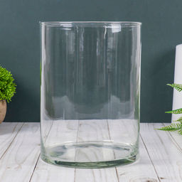 Ваза Трубка 146, d=15 см, h=20 см, стекло, прозрачная