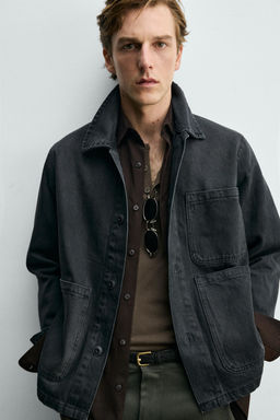 SOBRECAMISA RELAXED FIT BOLSILLOS / Gris topo - Zara фото 5