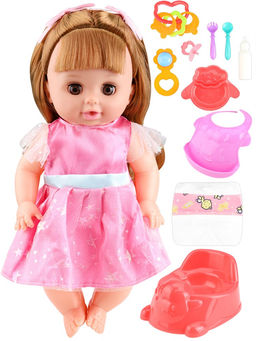 Кукла "Маленькая Катя" 29см, с аксесс. (Y14429733) пьет, писает, закрывает глазки, 12 звуков