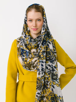 Большой мягкий очень нежный двусторонний палантин в стиле арт-деко - Tantino фото 8