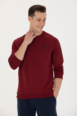 U. S. Polo Assn / Мужской бордово-красный базовый свитшот - U.s. polo assn фото 15