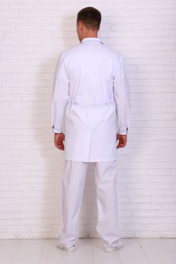 Халат мужской 236 CVC. Цвет: белый и серый - Стильб фото 3