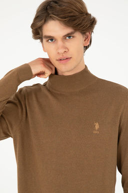 Мужской базовый свитер хаки меланжевого цвета - U.s. polo assn фото 2