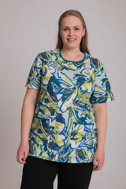 Футболка М30081Всв салатовый/василек