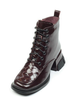 01-CYY11-2 DARK RED Ботинки демисезонные женские (натуральная кожа, байка)