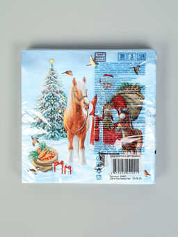 Цена за 3 шт. Салфетки бумажные трёхслойные Дед мороз с друзьями, 33?33, 20 шт.