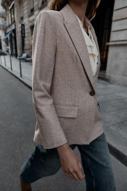 HERRINGBONE WOOL BLAZER - Zara фото 3