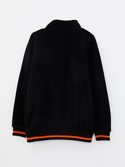 Dik Yaka Nak??l? Uzun Kollu Polar Erkek ?ocuk Sweatshirt