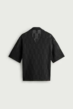 CAMISA RELAXED FIT ESTRUCTURA CALADA / Negro - Zara фото 8