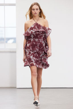 Limited Edition Cok Renkli A-Kesim Dokuma Sifon K?sa Abiye Gece Mezuniyet Elbisesi TPRSS24EL00125 - Trendyolmilla фото 2