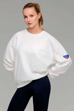 Арт. 15124 Свитшот женский Матрешка оверсайз 44-50 (4 шт) Цвет:молочный - Калинка фото 3