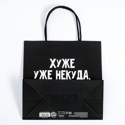 Пакет подарочный Хуже уже некуда, 22 22 11 см - Дарите счастье фото 4