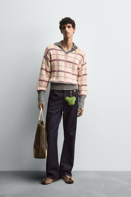 CHECK JACQUARD KNIT POLO SHIRT HARRY LAMBERT FOR ZARA X DISNEY