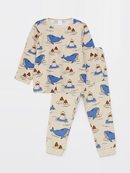 Bisiklet Yaka Uzun Kollu Desenli Erkek Bebek Pijama Tak?m?