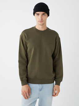 Bisiklet Yaka Uzun Kollu Bask?l? Erkek Sweatshirt - Waikiki фото 3