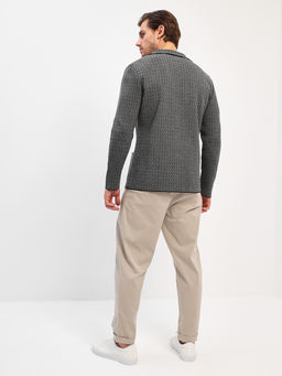 Кардиган мужской GREG G136Z-KF-зигзаг (чёрн./белый)  фото 6