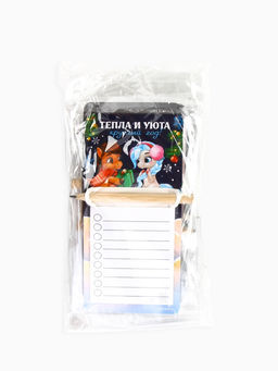 Цена за 5 шт. Магнит с блоком и карандашом Новогодний, МИКС
